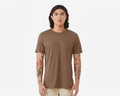 Man wearing a brown t-shirt on a white background